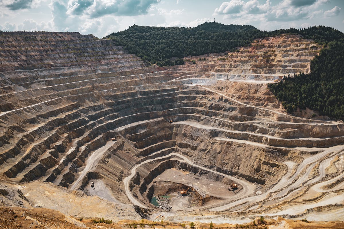 Massive white Carrara marble quarry cut into the Apuan Alps